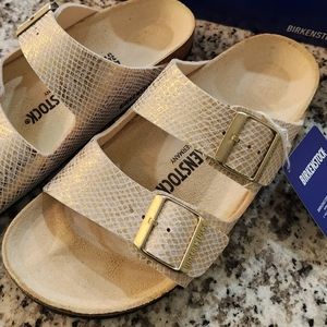Birkenstock Arizona metallic gold sandal